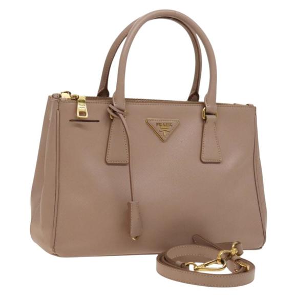 PRADA Galleria Hand Bag Safiano Leather 2way Pink Gold Auth bs27928 - Picture 1 of 16